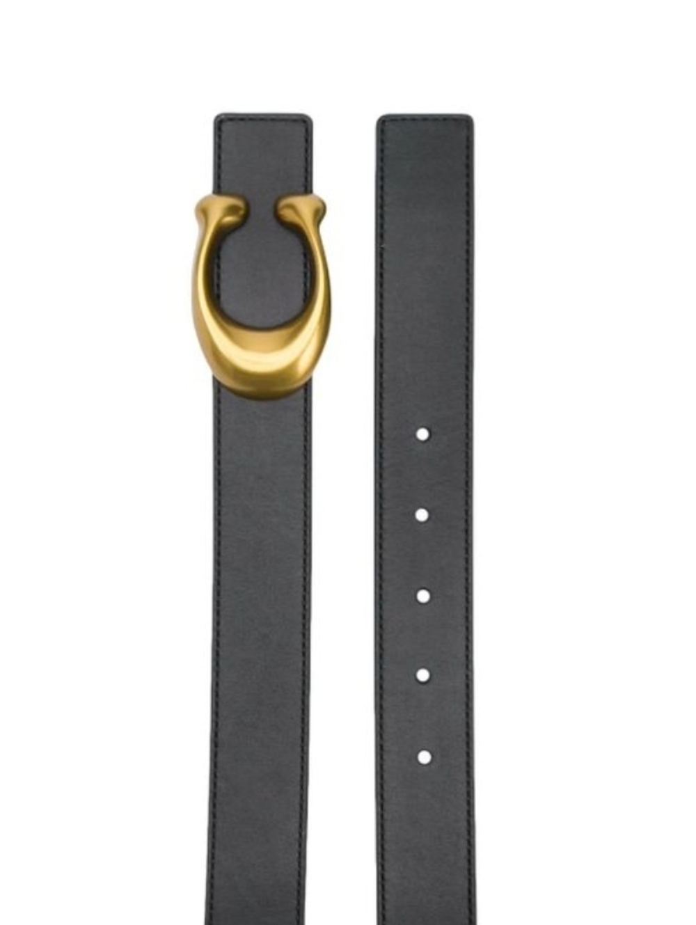 Coach Black and Red Leather Belt with Gold 'C' Buckle - Picture 5 of 16